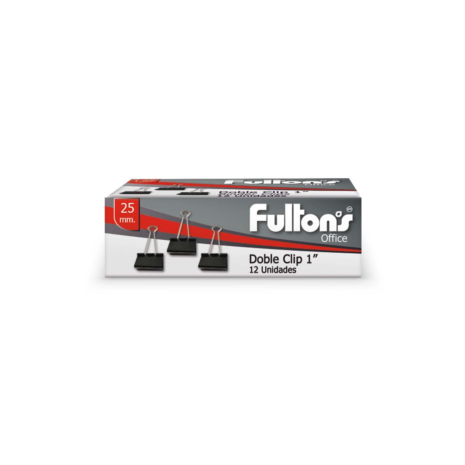 DOBLE CLIP 25MM FULTONS 101096 CAJA DE 12 UNIDADES