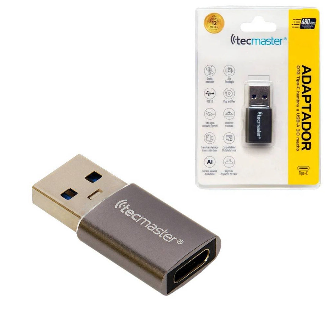 ADAPTADOR OTG TIPO USB- USB C TECMASTER TM-100538-GS