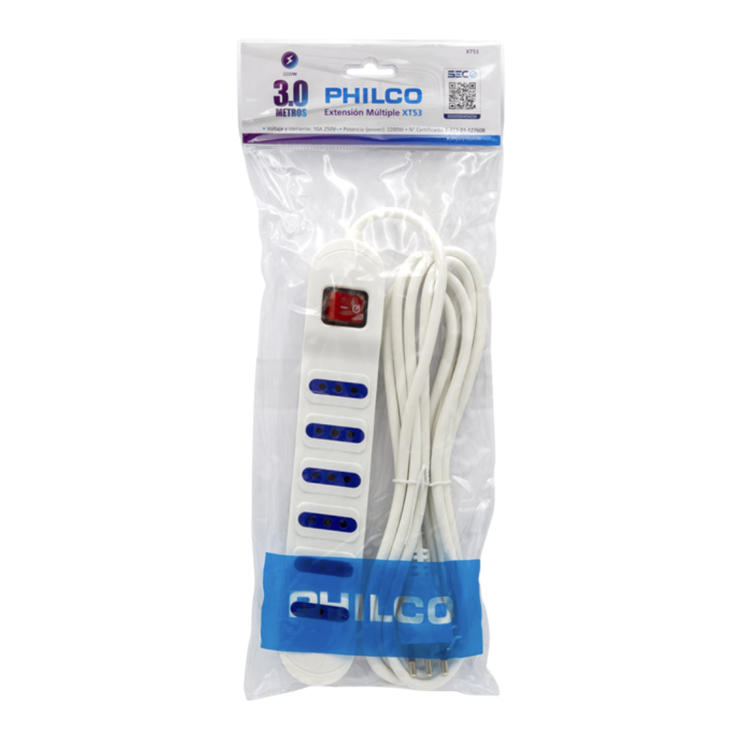 ALARGADOR 6 POSICIONES 3M BLANCO C/SWITCH PHILCO XT53