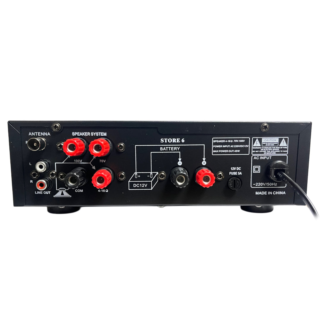 AMPLIFICADOR CON MP3 30W STORE6 VMR AUDIO
