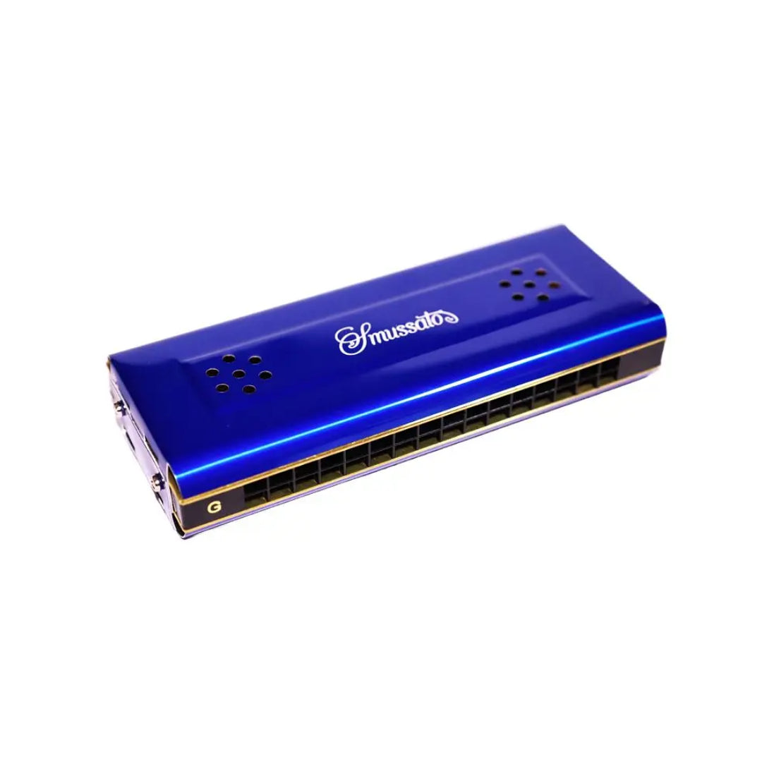 ARMONICA DOBLE TONALIDAD 16 NOTAS AZUL SMUSSATO SM16-2BL