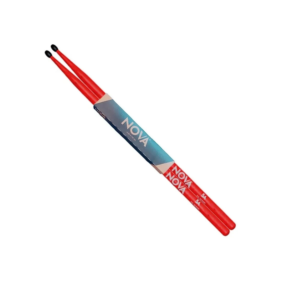 BAQUETAS 5A PUNTA NYLON ROJA NOVA 5ANR