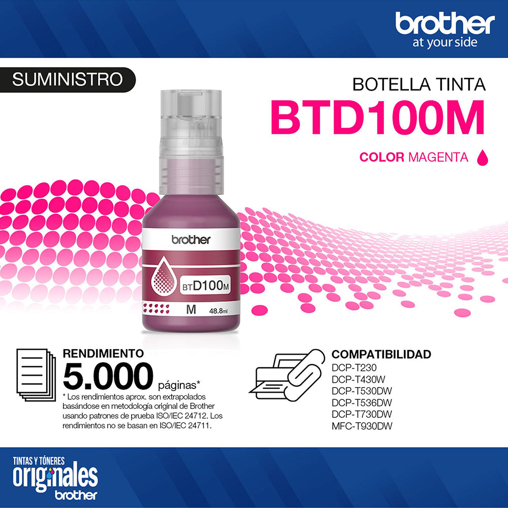 TINTA BTD100M MAGENTA BROTHER