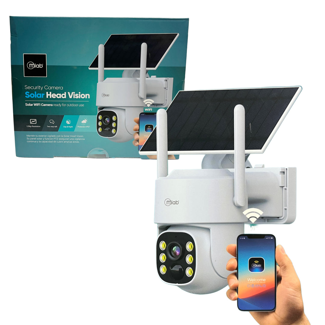 CAMARA DE SEGURIDAD WIFI EXTERIOR SOLAR HEAD VISION MLAB 9464