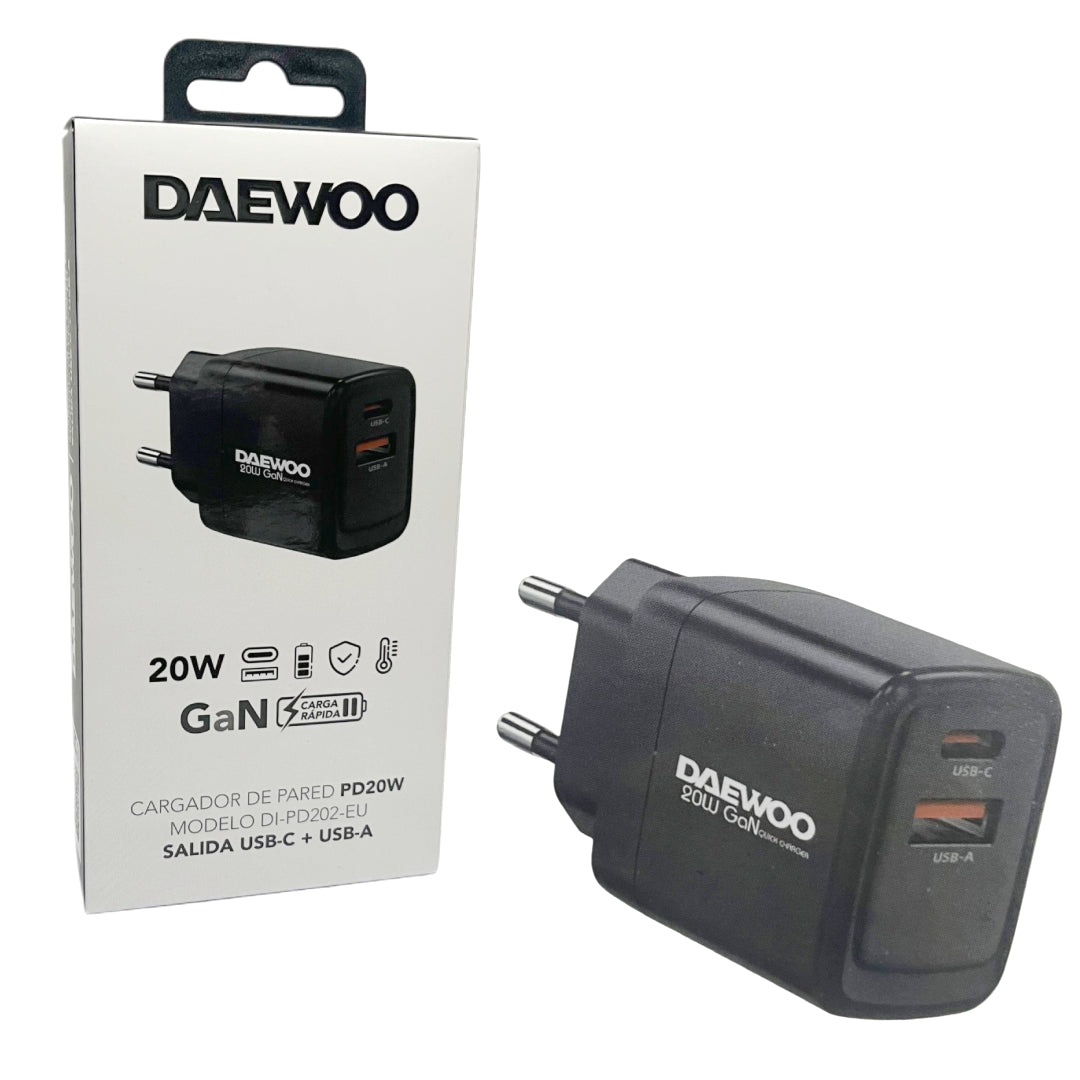 CARGADOR DE PARED USB-C/USB-A 20W DI-PD202-EU DAEWOO