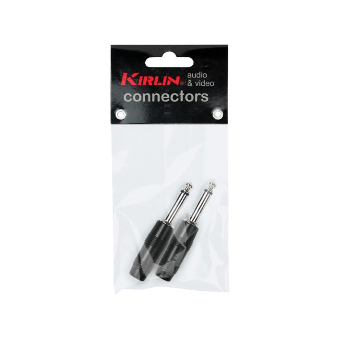 CONECTOR PLUG 6.3MM MONO X2 NEGRO KIRLIN CH-2306BS