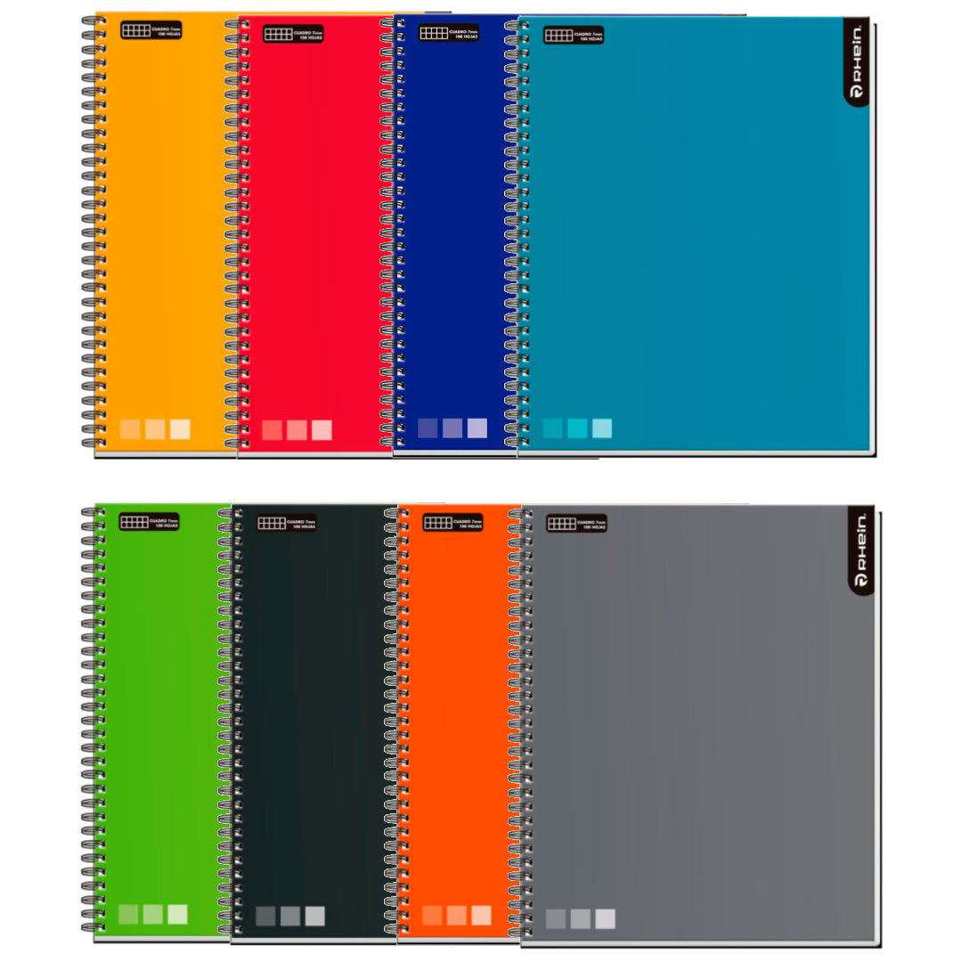 CUADERNO UNIVERSITARIO RHEIN ONE COLOR 100 HOJAS CUADRO 7mm (unidad)