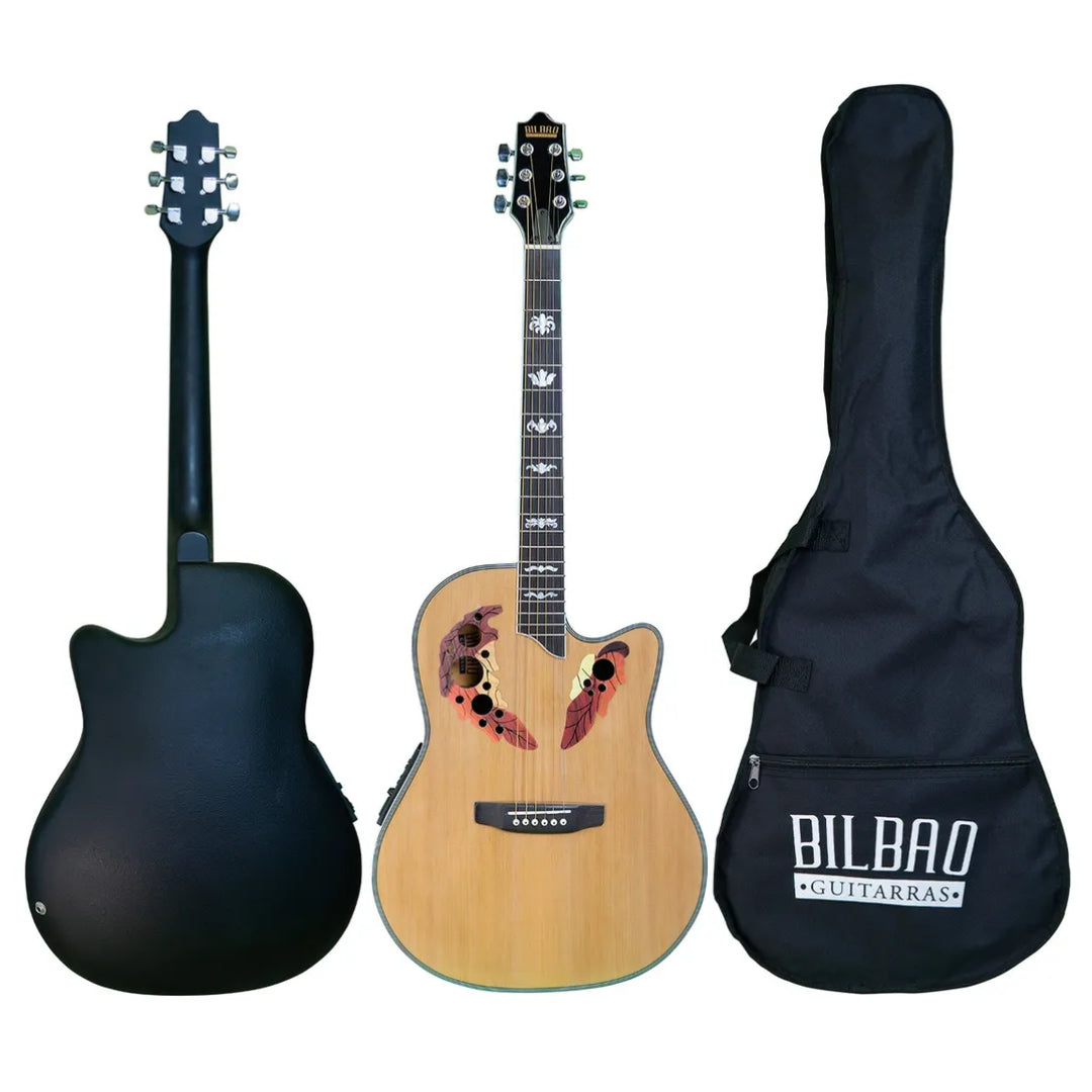Guitarra Electro Acustica 41" Bilbao NATURAL BIL-800CE-NT Fibra