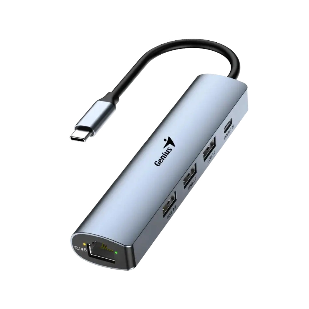 HUB TIPO-C 5 EN 1 USB/RJ45/USB-C GENIUS UH-545
