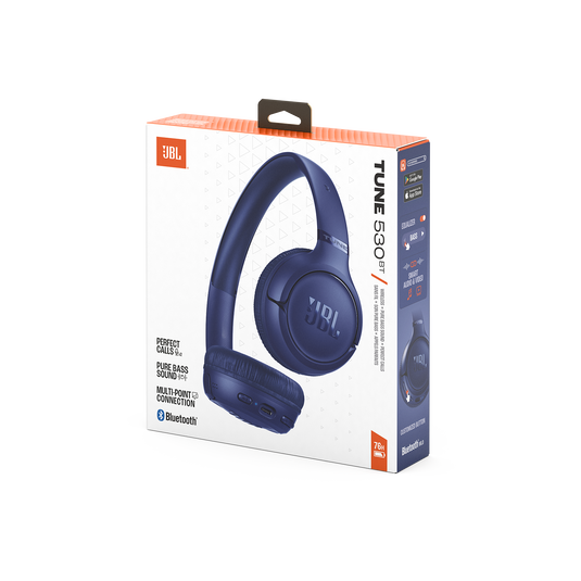 Audífonos JBL Tune 530BT Azul On-Ear 76h Bluetooth 6.0 Pure Bass Plegable