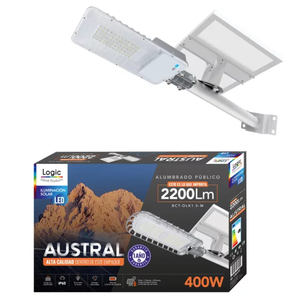 LUMINARIA SOLAR AUSTRAL 2200LM 400W LOGIC BLANCA