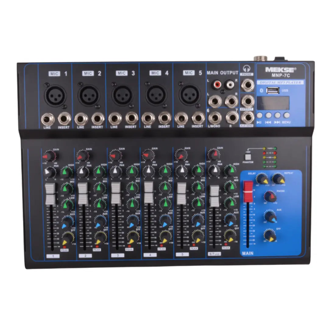 MIXER PASIVO BT-USB 7 CANALES MNP-7C MEKSE