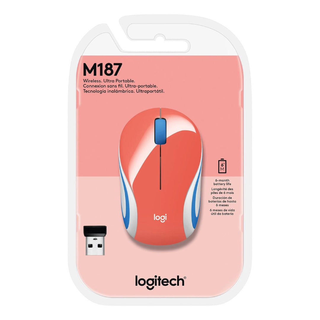 Mouse Mini Inalámbrico Logitech M187 Coral