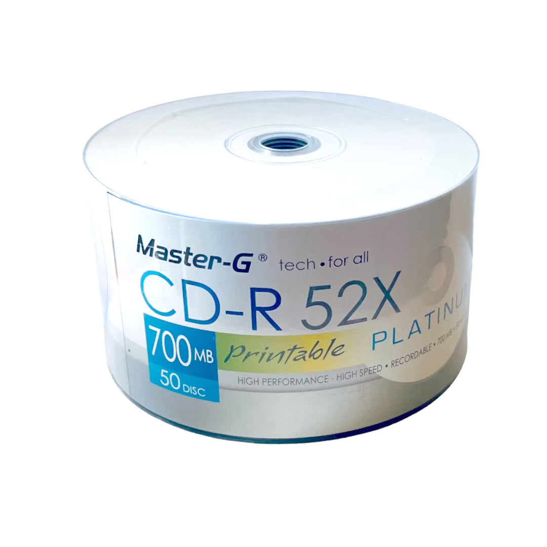 PACK DE 50 CD-R 52X IMPRIMIBLE MASTER G