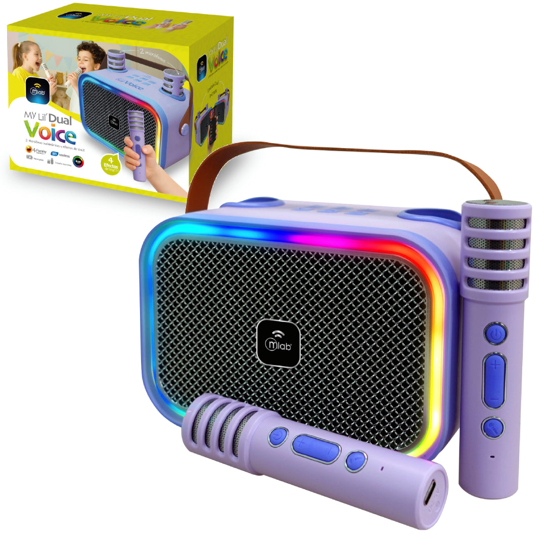 PARLANTE KARAOKE MY LIL DUAL VOICE PURPURA MLAB 9588