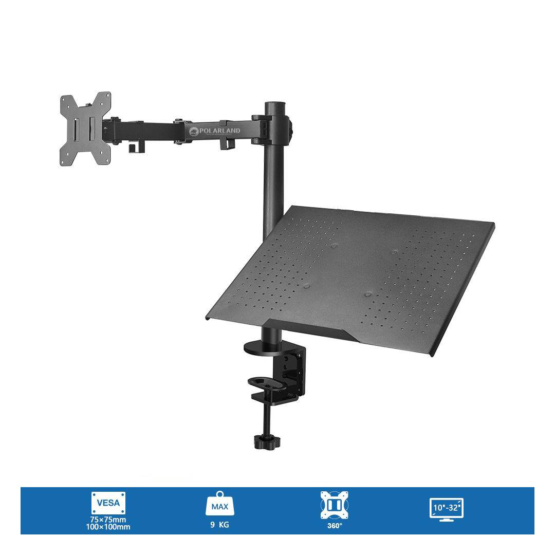 SOPORTE MULTIFUNCIONAL PARA MONITOR 10-32" Y NOTEBOOK POLARLAND PDM1N1