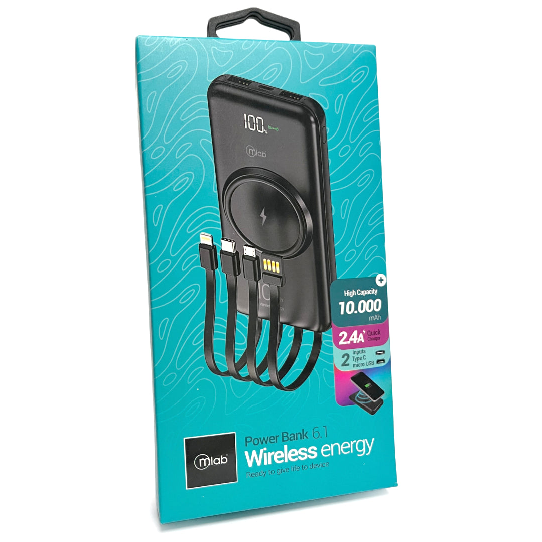 POWERBANK + CARGA INALAMBRICA PORTATIL 10.000MAH MLAB 9410