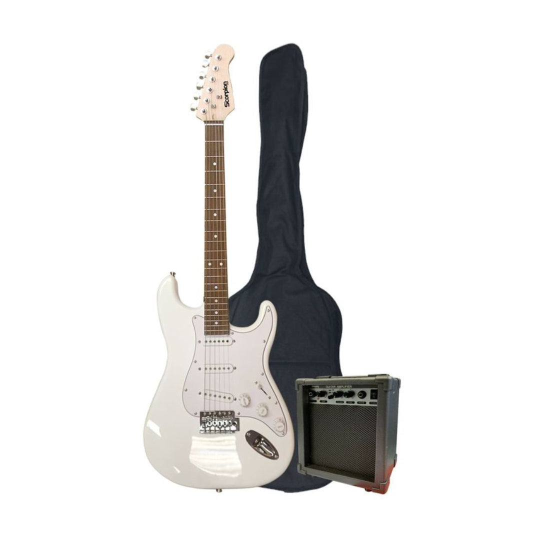 Pack De Guitarra Eléctrica Blanca Scorpion PAC-30WH