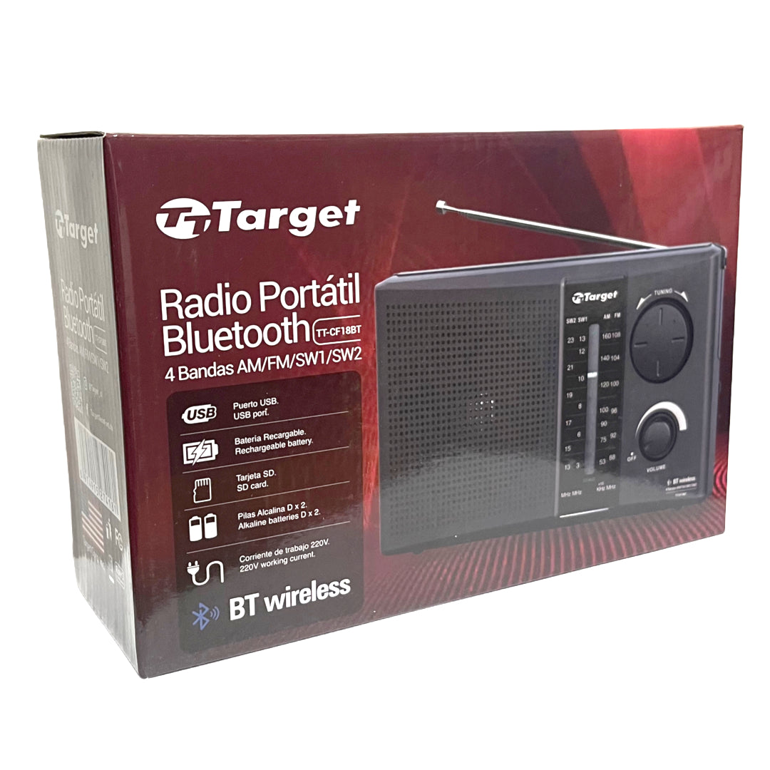 RADIO PORTATIL BT AM/FM/SW1/SW2 TT-CF18BT TARGET
