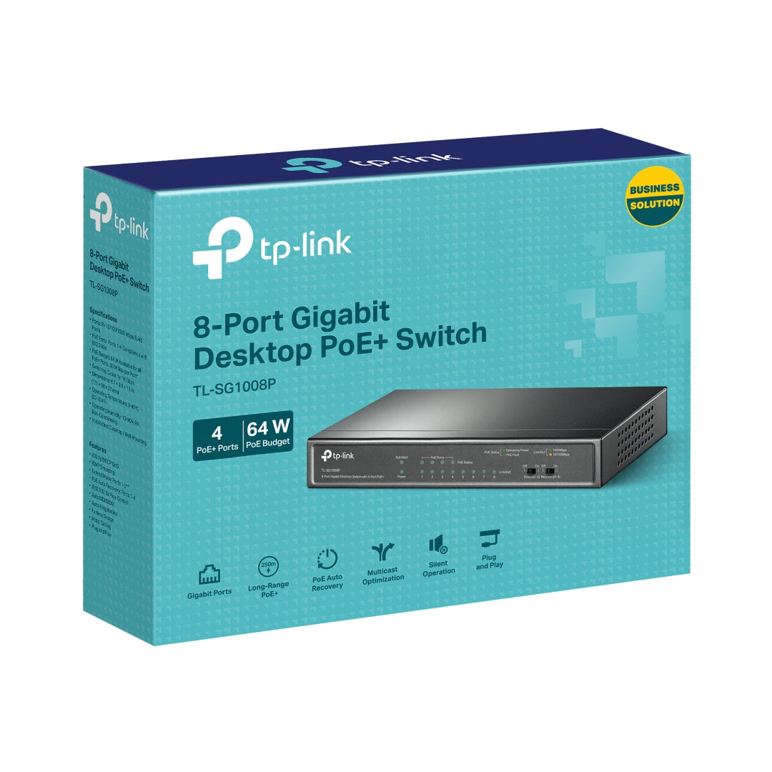 SWITCH DE 8 PUERTOS (+4 PoE) TL-SG1008P TP-LINK