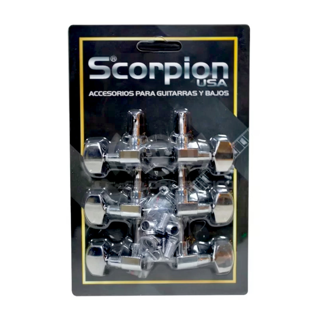 Set de Clavijeros 3+3 para Guitarras Scorpion