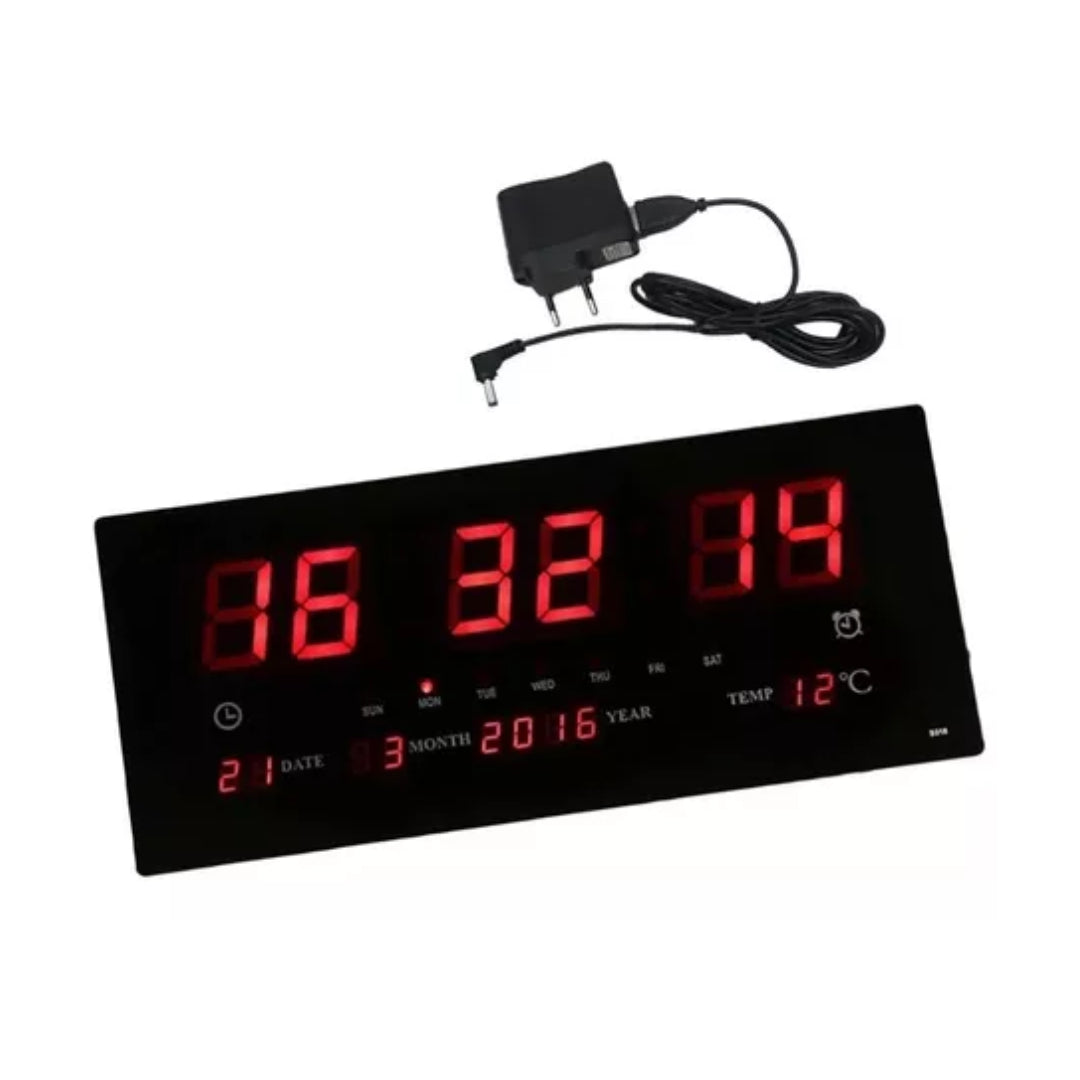 RELOJ DIGITAL DE PARED LED FECHA Y TEMPERATURA TECNOLAB TL151