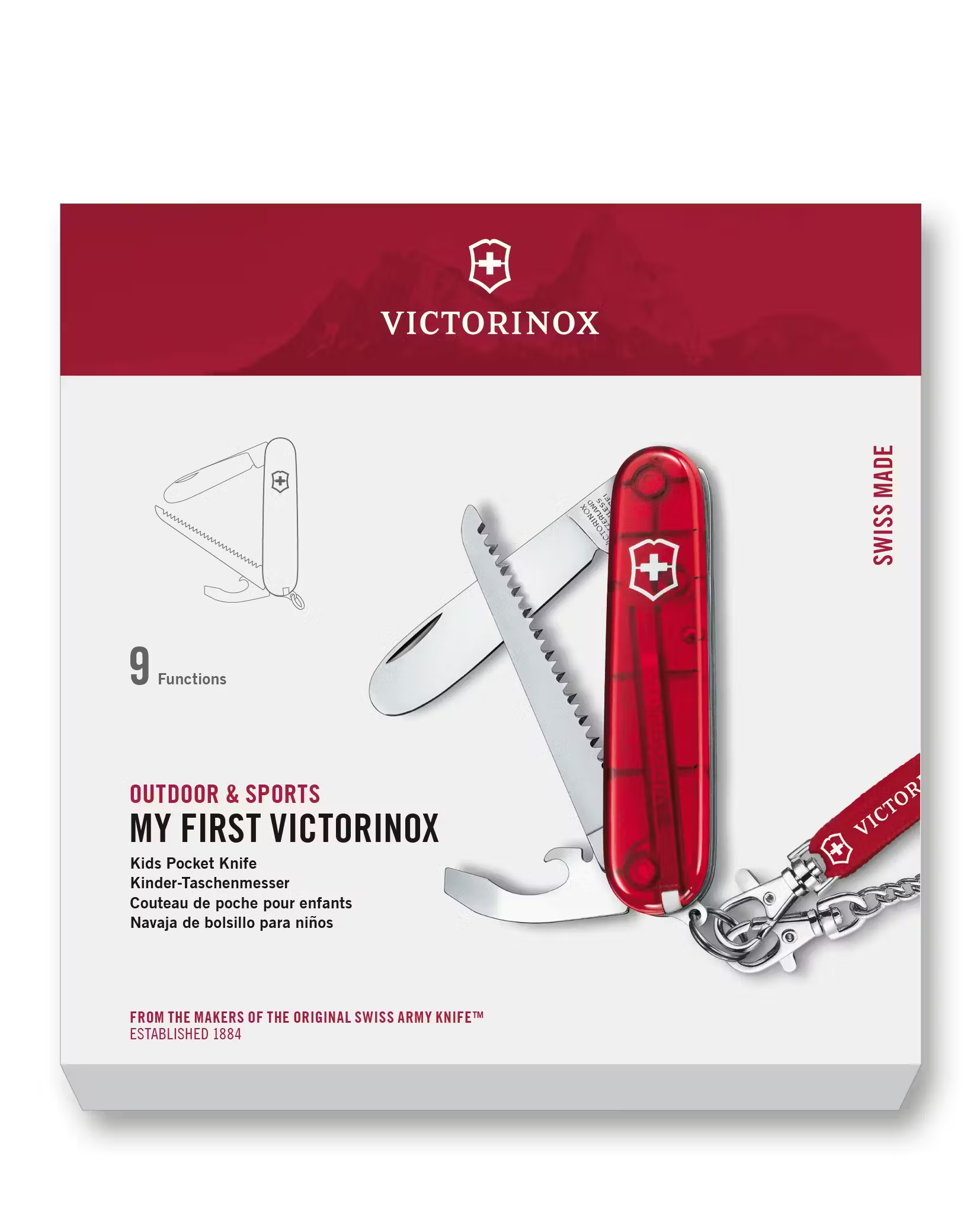 NAVAJA VICTORINOX 0.2373.T ROJO TRANSLUCIDO MY FIRST VICTORINOX