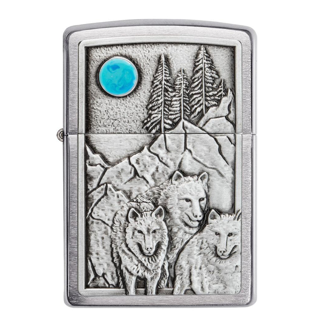 ZIPPO 49295 WOLF PACK & MOON EMBLEM