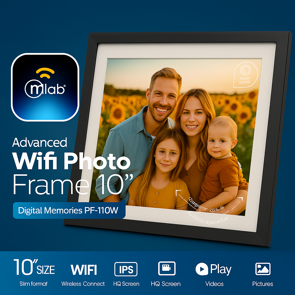 Marco Fotográfico Digital 10" Wifi Mlab ( 9592 ) Borde Blanco