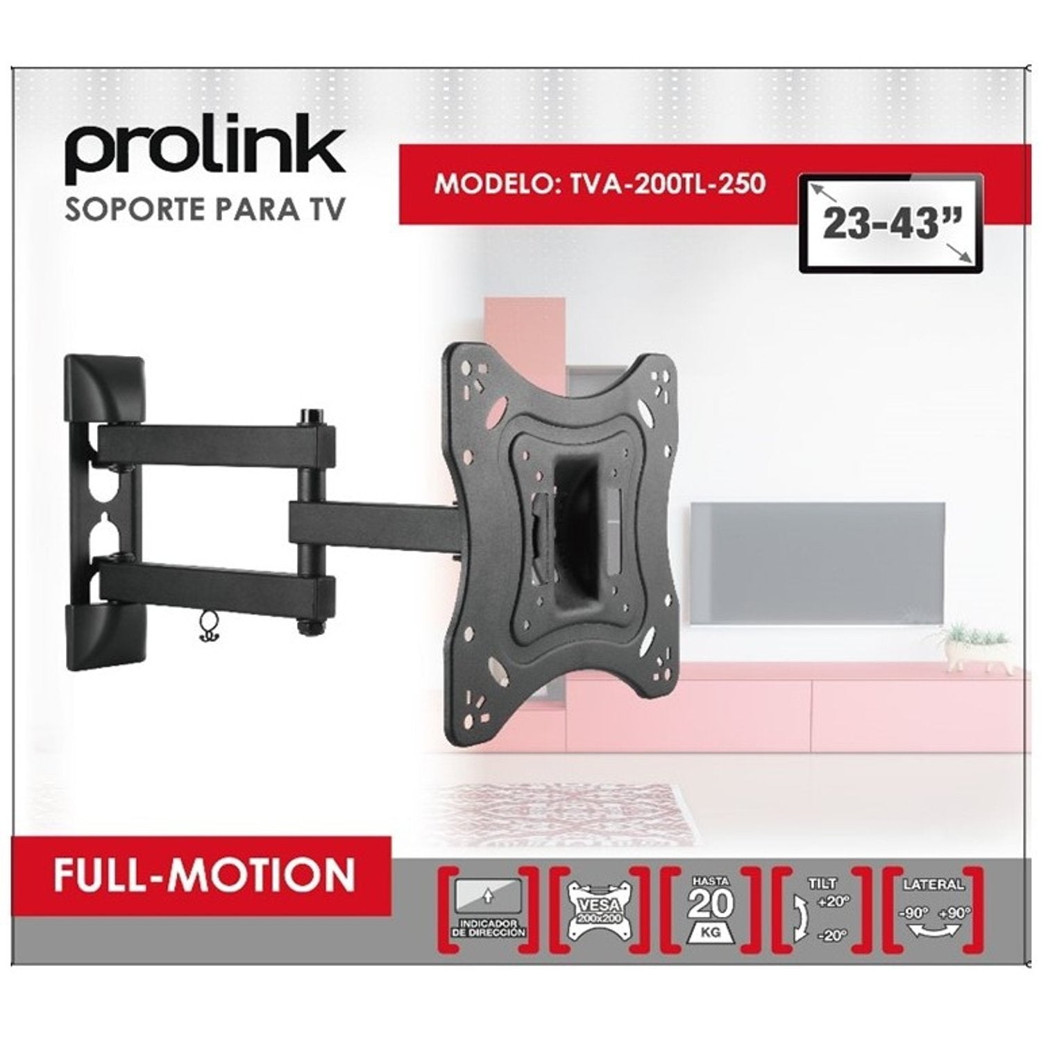 Soporte TV Brazo TVA-400TL-250 Prolink (23-43 pulg)