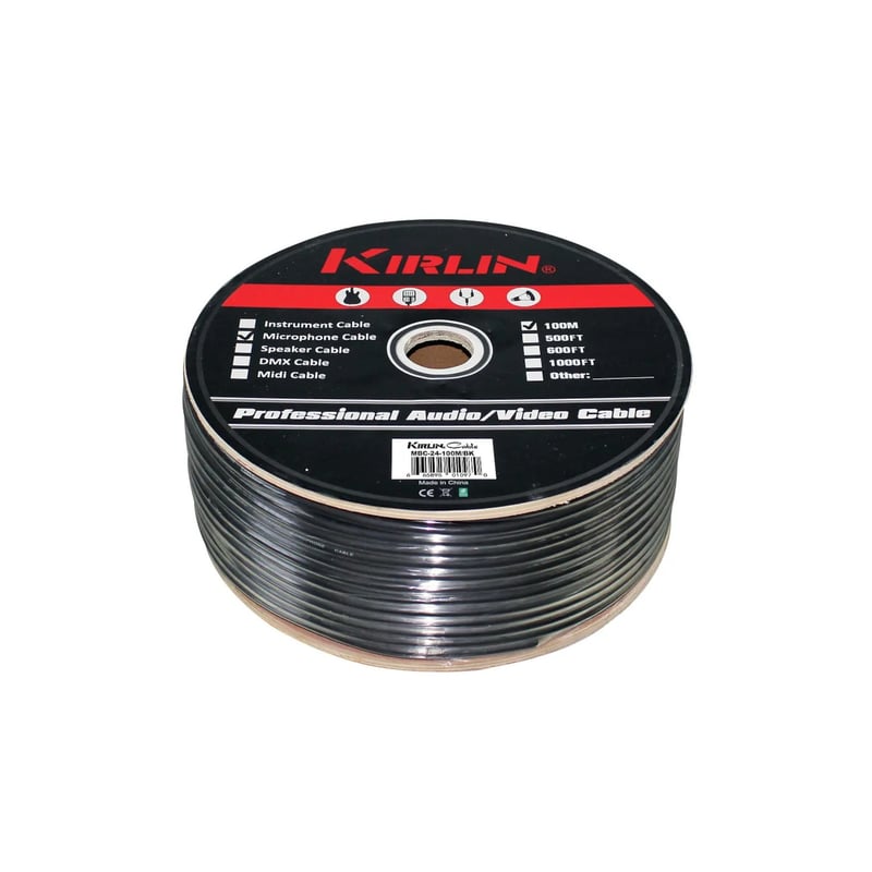 ROLLO 100 MTS CABLE MICROFONO MBC-24 KIRLIN