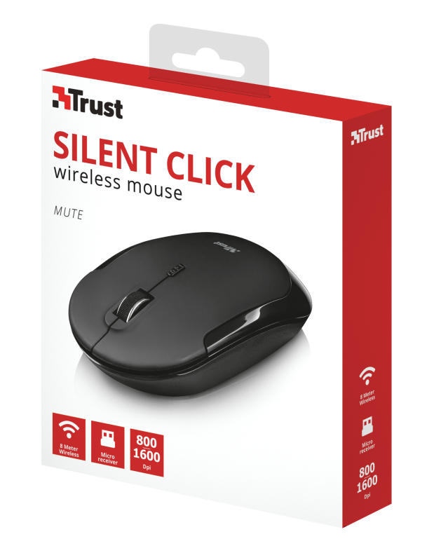 Mouse Inalámbrico Trust USB MUTE SILENCE CLICK (21833)