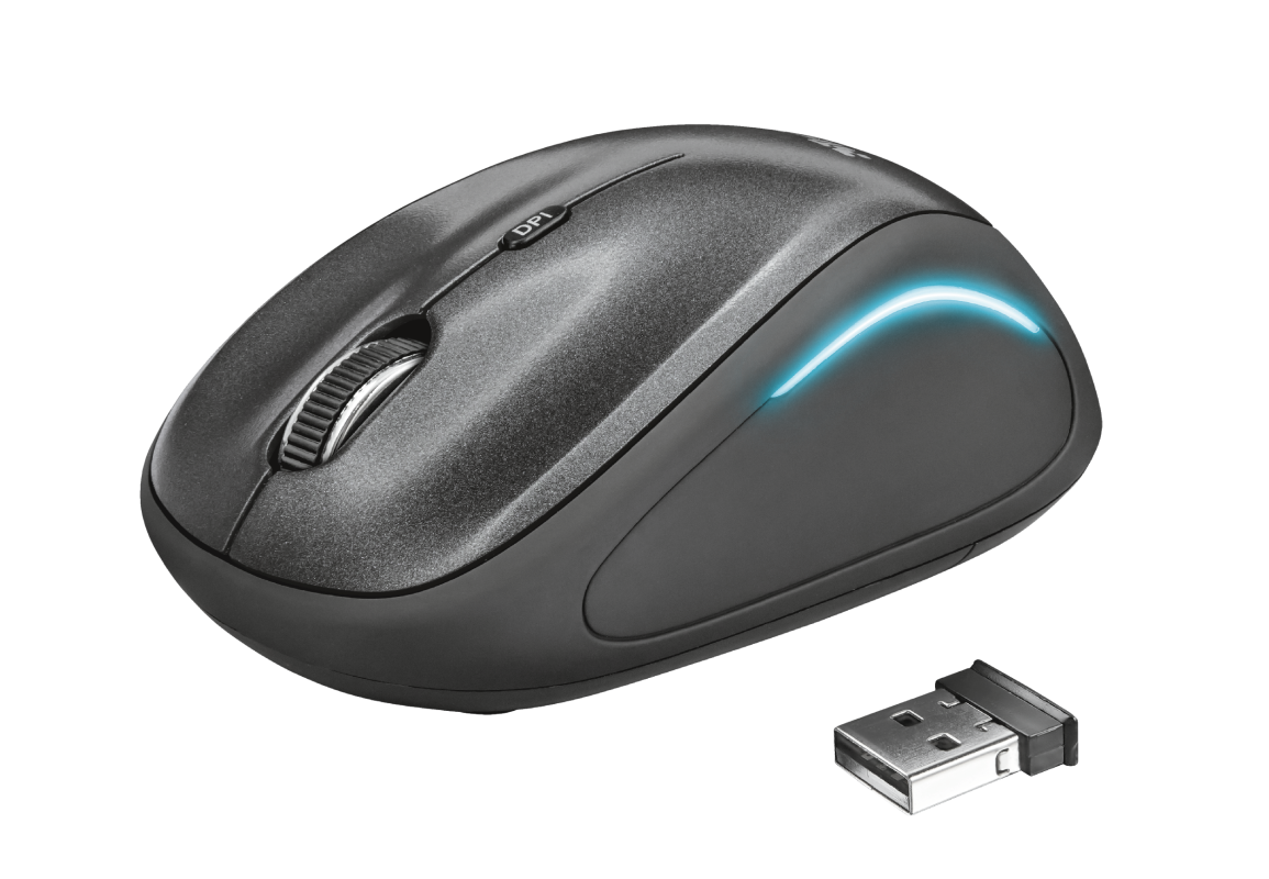 Mouse Inalámbrico USB Trust YVI FX (22333-03) Negro