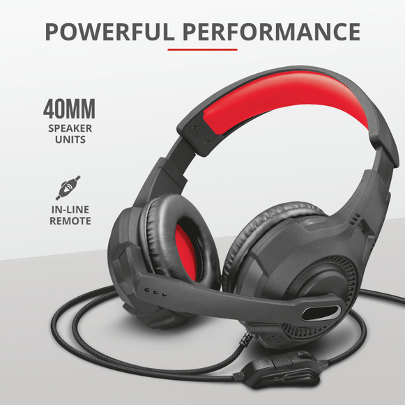 Audífonos Gamer Trust GXT 307  RAVU Black  Multiplataforma (22450)