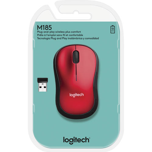 Mouse Inalámbrico Logitech M185 Rojo