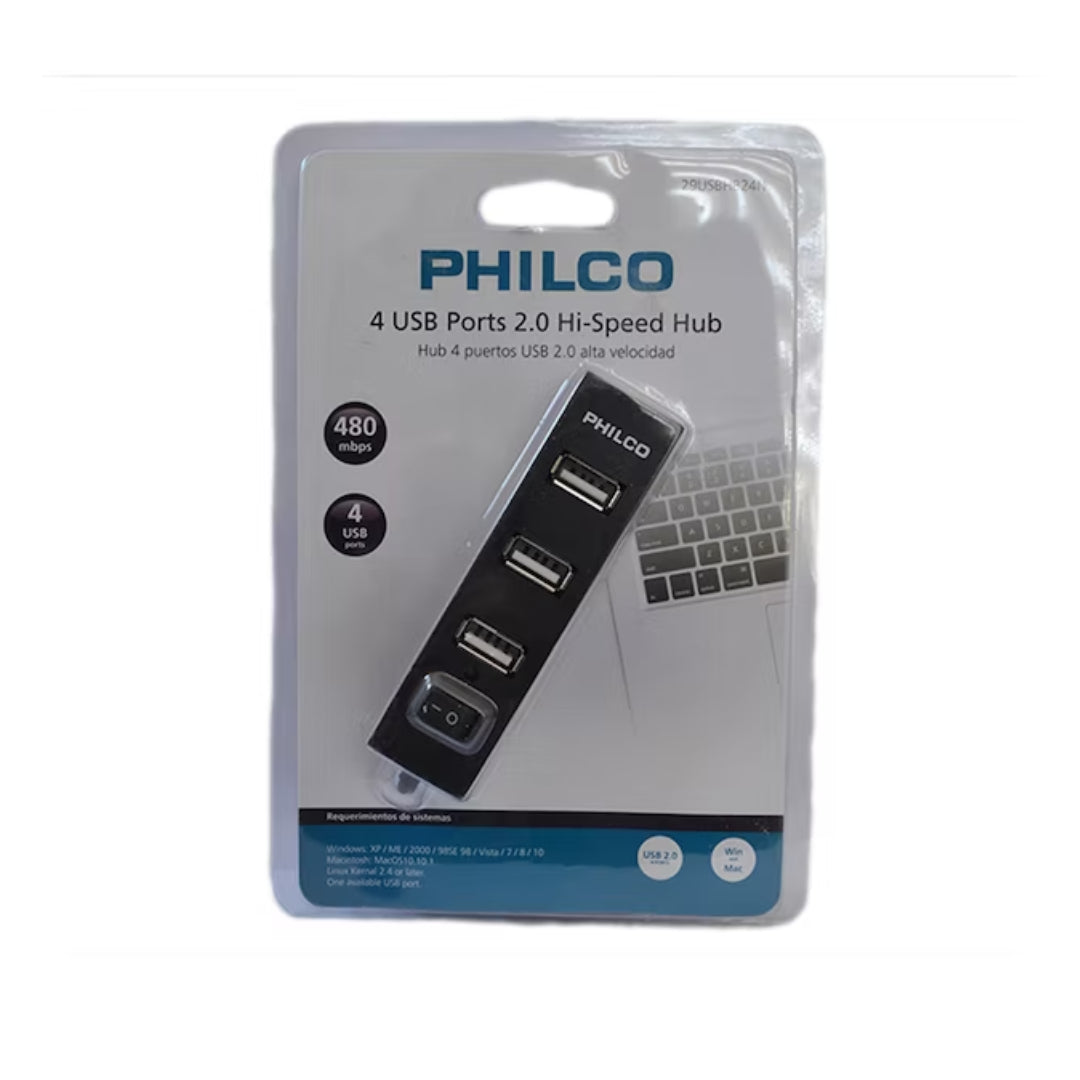HUB 4 Puertos USB 2.0 29USBHB24N Philco