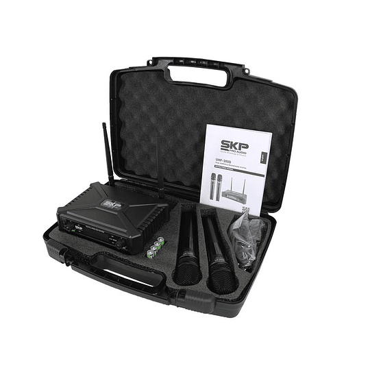 MICROFONO INALAMBRICO DE MANO DOBLE SKP UHF 300D
