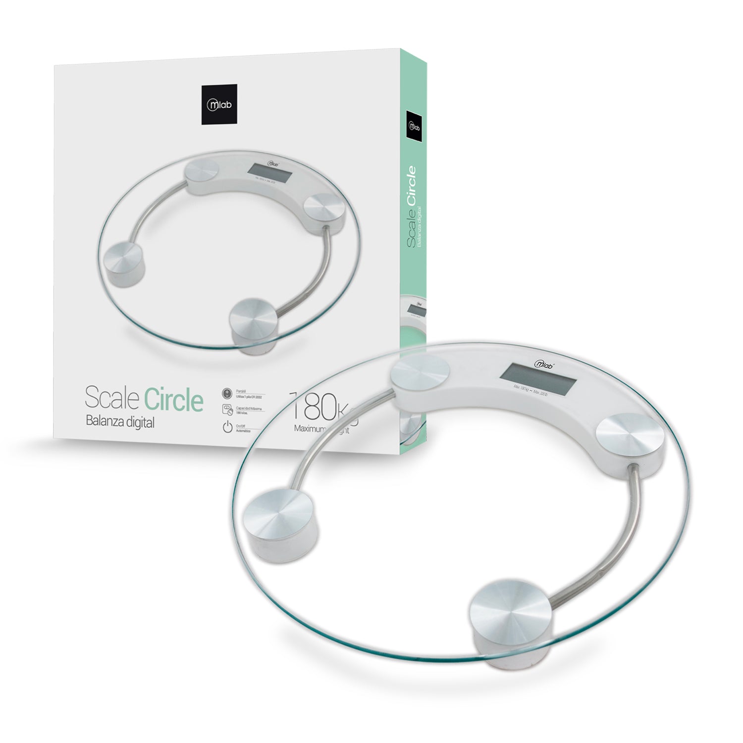 Balanza Baño vidrio redonda 180 KG (9053)