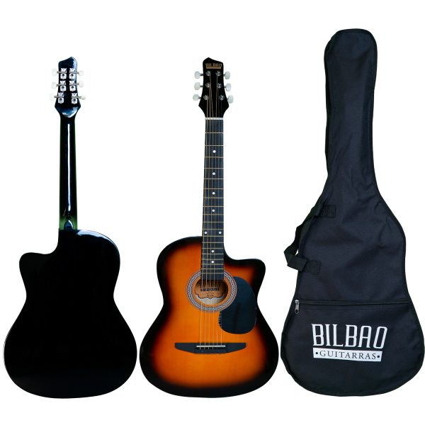 Guitarra Acústica 38" Bilbao BIL-38C-SB Sunburst Cuerdas Metal con Alma y Funda