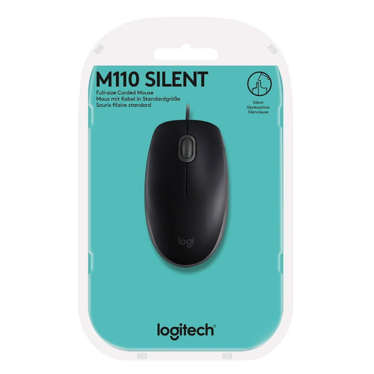 Mouse Alámbrico Logitech M110 Silent Negro