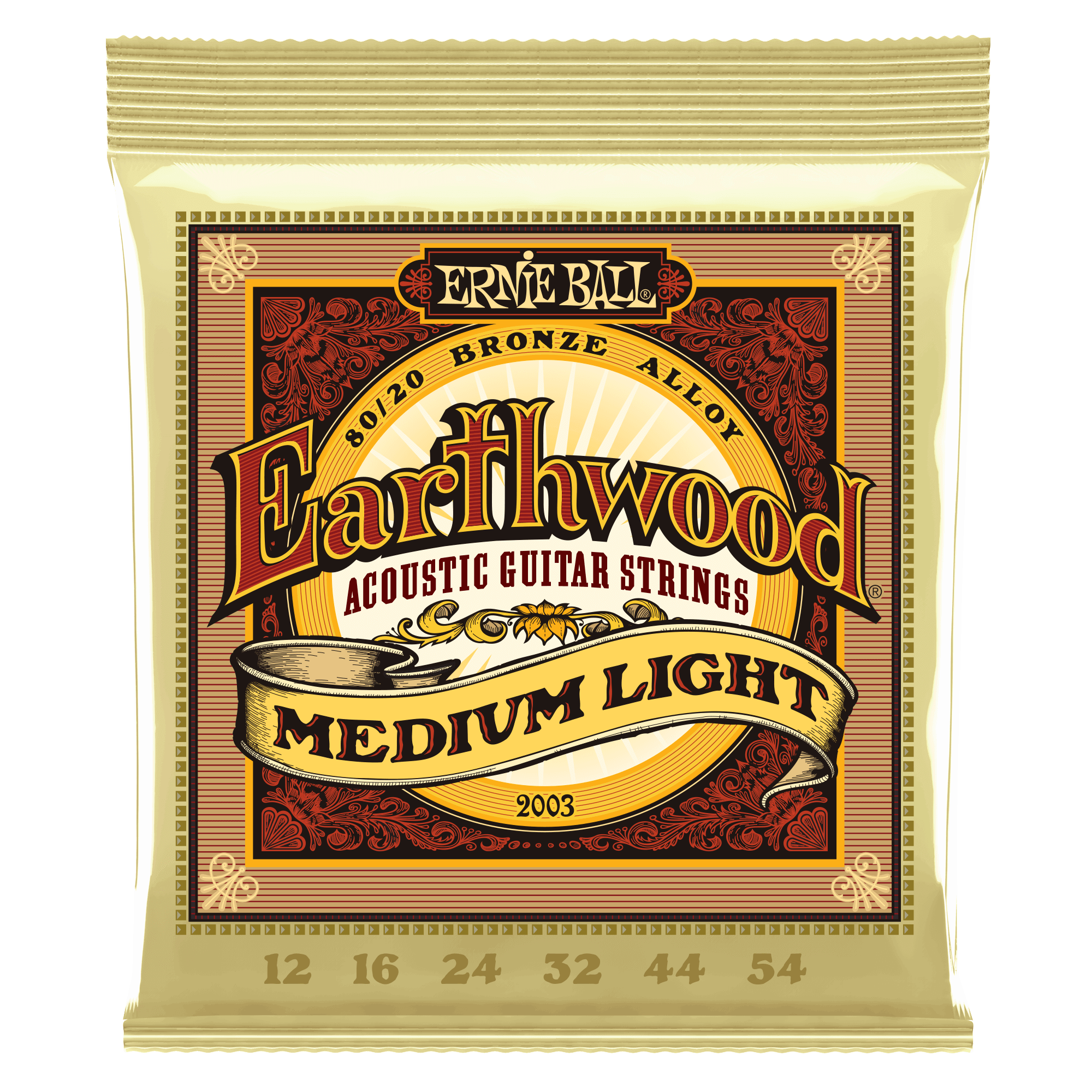 Set Cuerda Ernie Ball Para Guitarra Earthwood Medium Light 2003 Ernie Ball Metal
