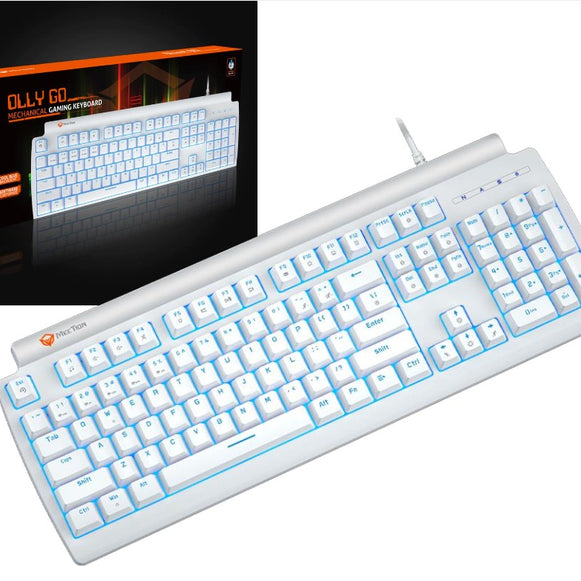 TECLADO GAMER MECANICO OLLY GO BLANCO MEETION MT-MK600