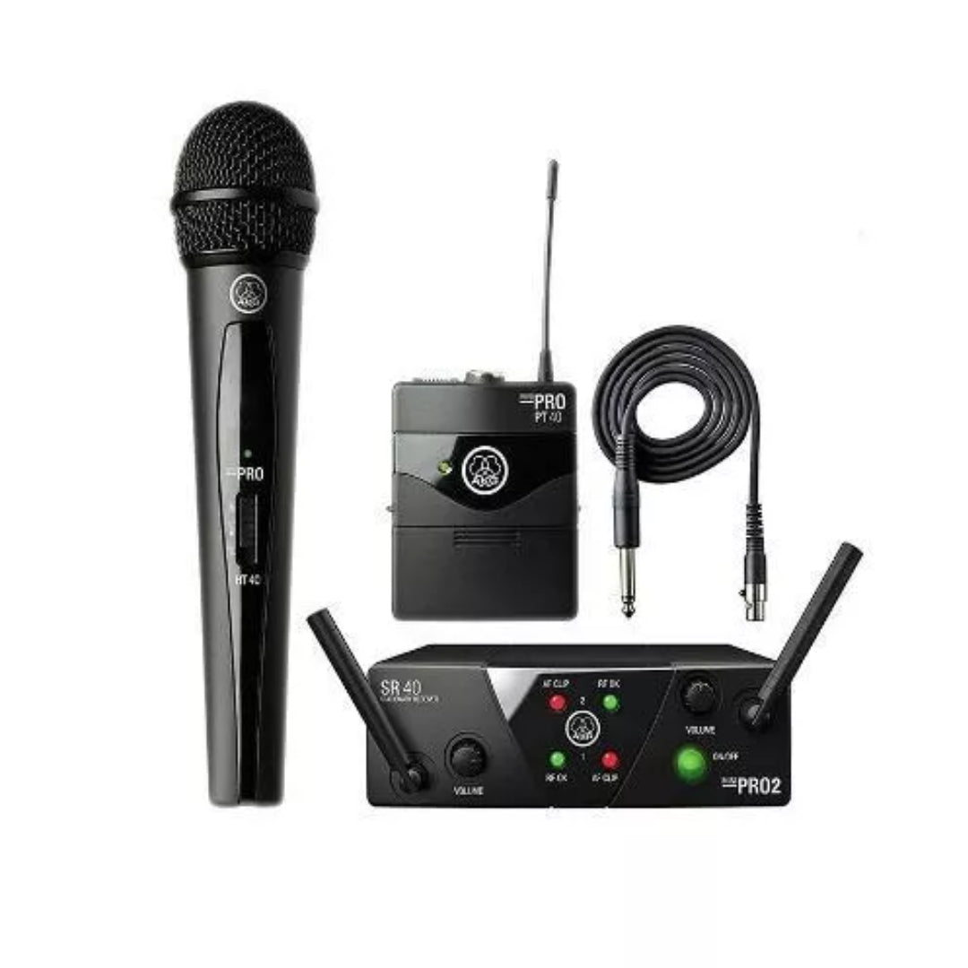 Sistema de Microfono (Mano-Guitarra e Instrumentos) WMS40 MINI DUAL AKG