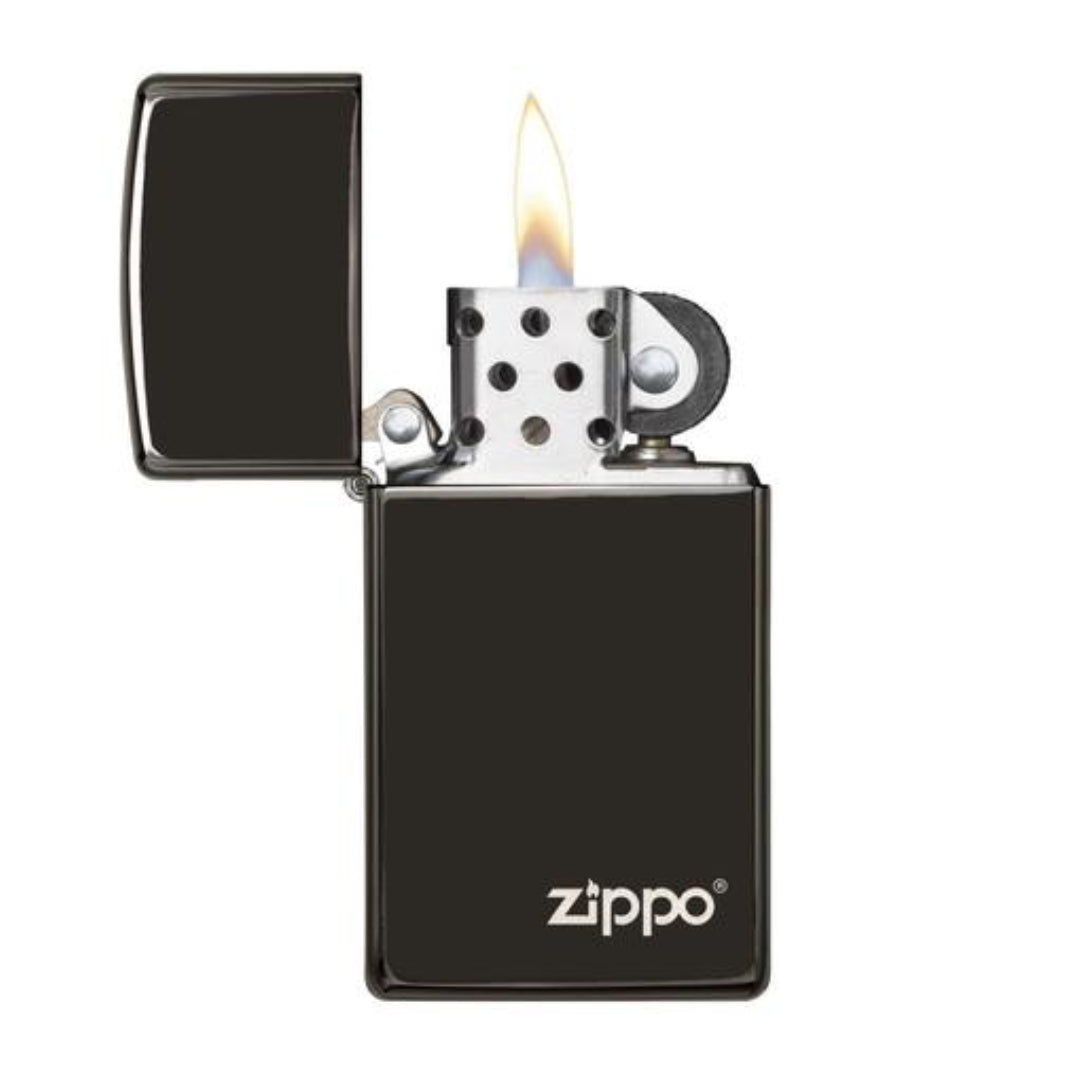 Zippo 28123ZL Slim Ebony w/Zippo Logo