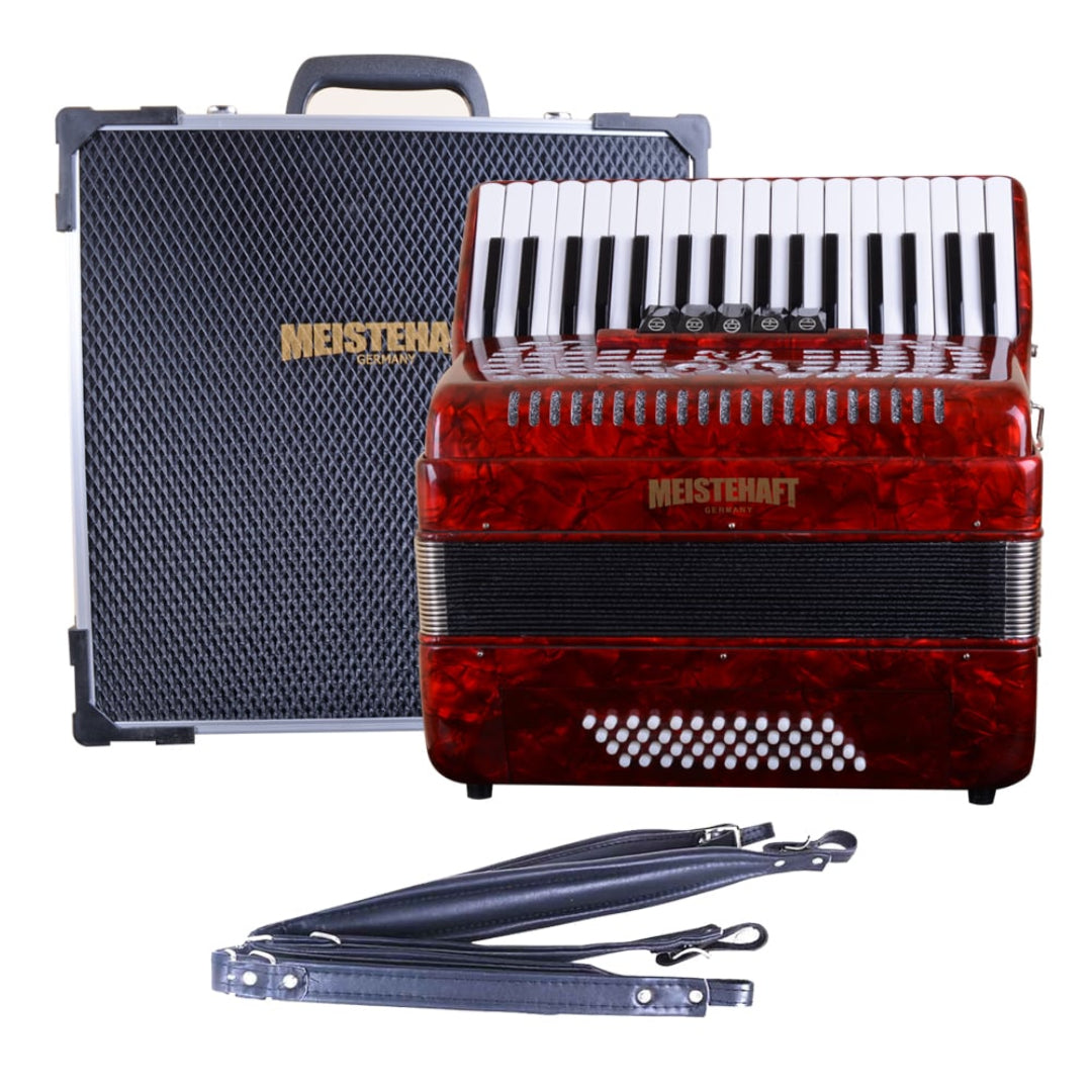 Acordeon 48 Bajos 5 Registros Rojo Meistehaft