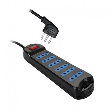 Alargadores De Corriente Con Switch 6Pos Philco ( 3mts ) Negro