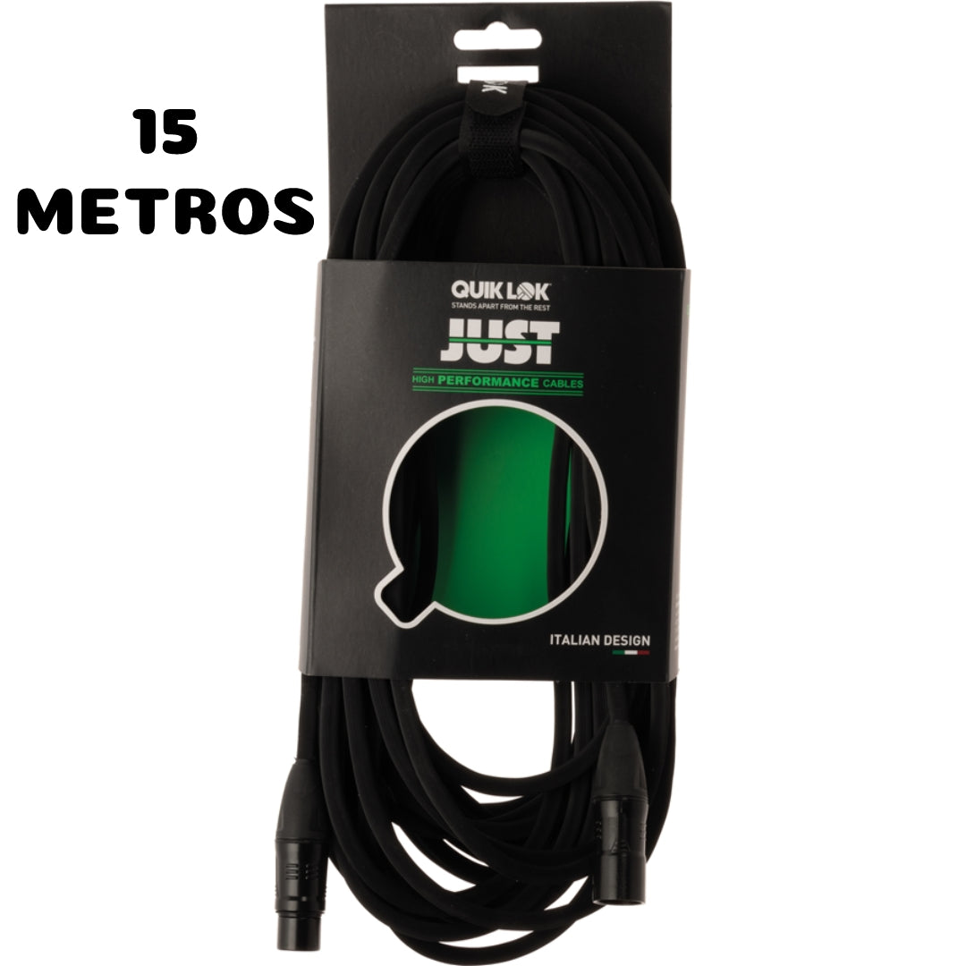 Cable de Microfono (XLR M- XLR H) 15 Metros QUIK LOK JUST MF