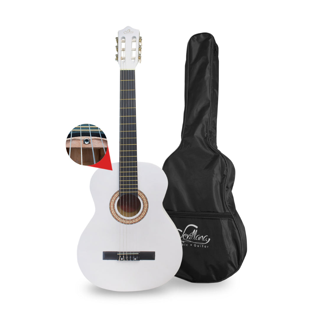 Guitarra Clásica Acústica Blanca 39" Sevillana 8450