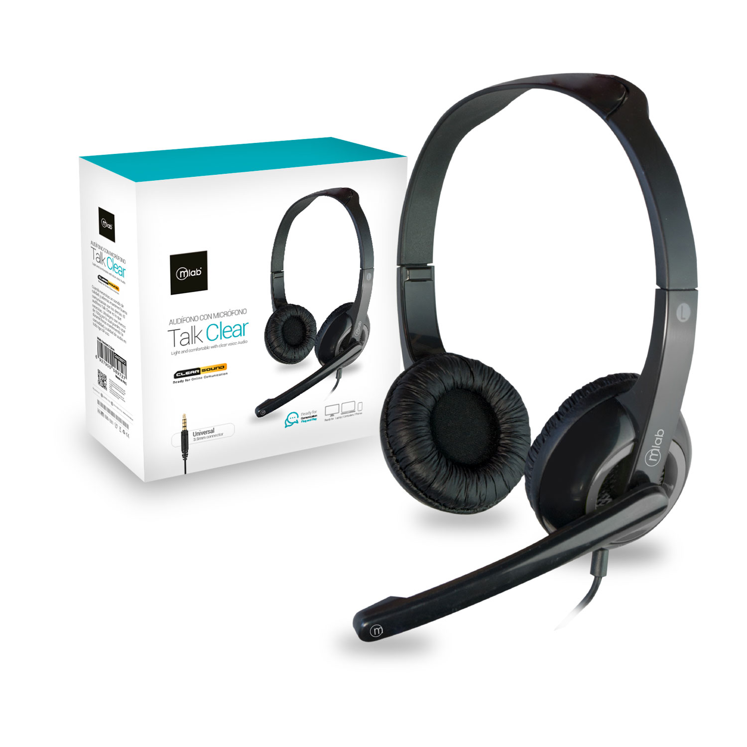 AUDIFONOS CON MICROFONO TALK CLEAR MLAB (8972)