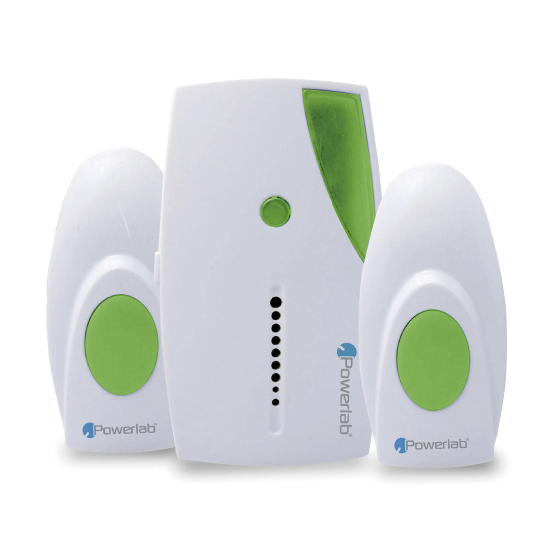 TIMBRE DOBLE INALAMBRICO VERDE POWERLAB 7362
